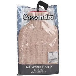 Cassandra Bouillotte Housse Tricot Rose 1,8L pas cher