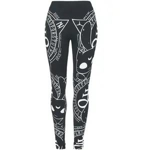 Legging Gothic de Heartless - Leggings Cat Craft - XS à XXL - pour Femme - noir/blanc S