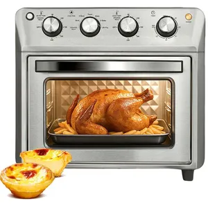 PRUMYA Four Friteuse À Air 26L Inox 1600W 90-230°C 60 Min Multifonctio... pas cher