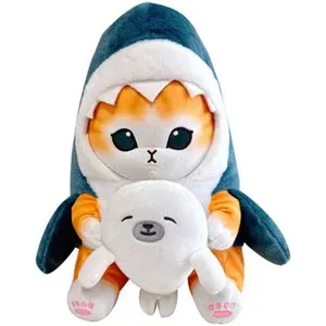Peluche Shark Cat Fried Shrimp Cat 20cm cadeau fête décoration pour en... pas cher