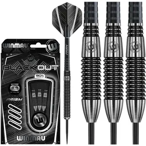 WINMAU Blackout 2: 24g Ensemble de Fléchettes en Tungstène avec Vols Prism et Arbres (Tiges) pas cher