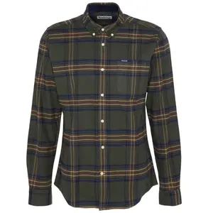 Barbour Chemise portdown Tailored Shirt ol51 Olive L pas cher