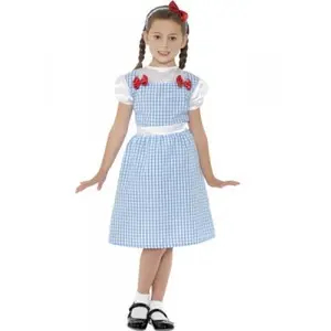 Smiffys Costume Country Girl, bleu, robe et serre-tête