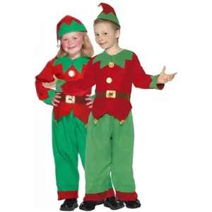 Aptafetes Costume enfant lutin mixte - SMIFFY'S - Taille S 110cm - Rouge et vert - Intérieur