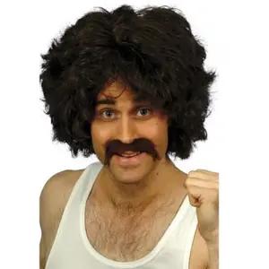 Comparateur de prix : Smiffys Ensemble de perruque et moustache rétro pour homme