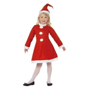 Comparateur de prix : Smiffys Costume de Mère Noël pour petite fille, Rouge, avec robe et bonnet
