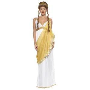 Smiffys Costume Hélène de Troie, blanc et or, robe et diadème