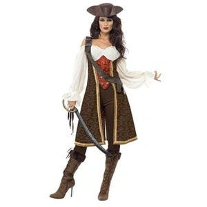 Comparateur de prix : Smiffys Costume Femme Pirate De Haute Mer - Marron - S
