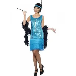 Déguisement de charleston bleu pour femme - XL