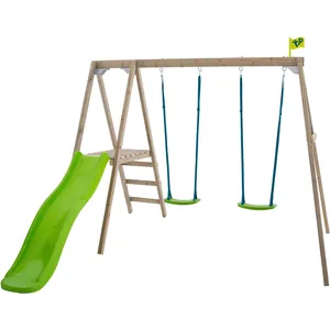 Comparateur de prix : Tp Toys - Portique avec 2 balançoires et une glissière Forest