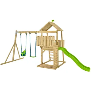 Comparateur de prix : TP Toys Aire de jeux en bois avec glissière et portique Kingswood