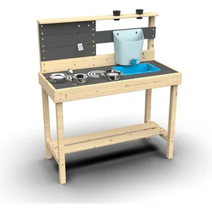 TP TOYS Cuisine extérieur Bois avec ustencils dim 75 x 33.5 x 85.7cm