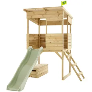 Cabane sur pilotis avec toboggan pas cher