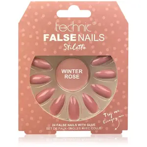 Faux ongles Stiletto - TECHNIC - Winter Rose - 24 ongles + ColleVendu parnotino