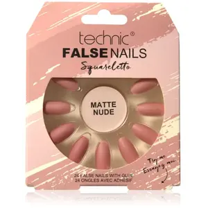 Technic Cosmetics False Nails Sqarletto Faux ongles Matte Nude 24 pcsVendu parnotino