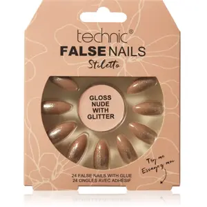technic - Faux ongles Stiletto - Gloss Nude with GlitterVendu parnotino