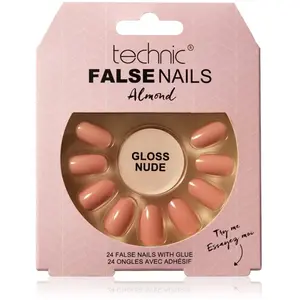 Faux ongles - TECHNIC - Almond - Gloss Nude Rose - 24 pièces - Colle incluseVendu parnotino