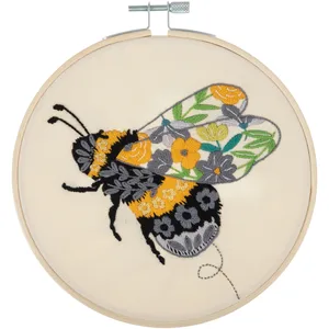 Kit de Broderie Floral Bee avec Cercle en Bois de 15cm - Trimits(...) ...