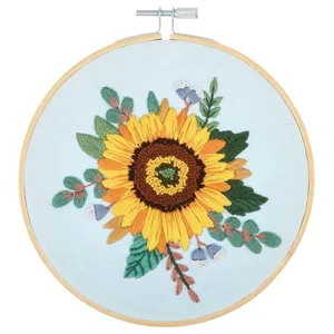 Kit de Broderie Sunflower avec Cercle en Bois de 15 cm - Trimits(...) ...