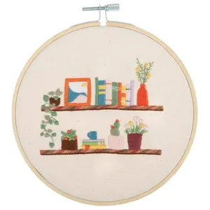 Kit de Broderie Floral Shelf avec Cercle en Bois de 15cm - Trimits(......