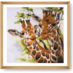 Kit de Point de Croix Imprimé Girafes 58x58 cm - Trimits - Kit Broderi...