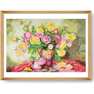 Kit de Point de Croix Roses 59x39 cm - Trimits - Kit Broderie Extra-La...