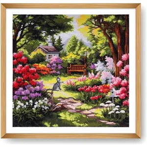 Kit de Point de Croix Jardin Extra-Large 58 x 58 cm - Trimits - Kit Br...
