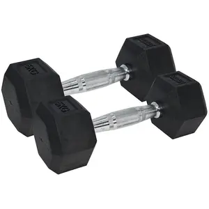 Comparateur de prix : Urban Fitness Haltère hexagonal revêtement en caoutchouc UFE Pro Noir 2x12,5 kg UFW04125