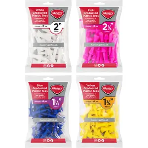 Comparateur de prix : Lot de 25 Tees en plastique Masters 50mm Blanc TU MATEP114