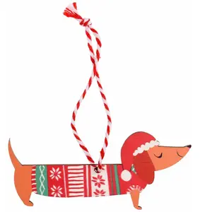 Décoration de noël chien Rex London 4,5x10x0,3 cm pas cher