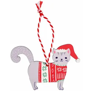 Décoration de noël chat Rex London 6,5x9,5x0,3 cm pas cher