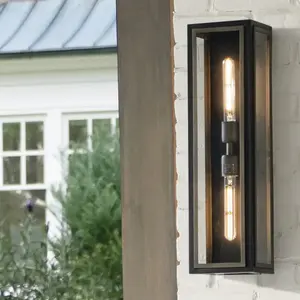 Elstead Lighting Shaw Applique murale E27, QN-SHAW-2M-BK, pas cher