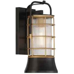 Elstead Lighting Rivamar Applique murale E27, QN-RIVAMAR-S-BLK-GD, pas cher