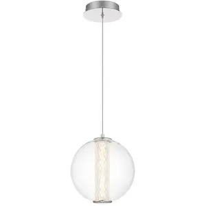 Suspension Aluminium, Acier, Verre transparent, Chrome Poli pas cher