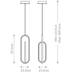 Suspension	Aluminium, Acier, Acrylique blanc	Noir MatVendu parluminaire