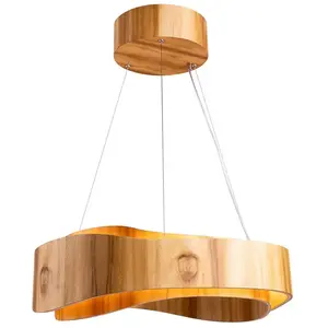 Elstead Lighting Suspension Anneau LED Large Placage de bois naturel, acryliqueVendu parreuter