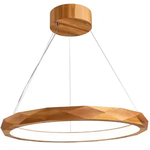 Elstead Lighting Supension LED,Placage de bois naturel, Aluminium plaqué nickel