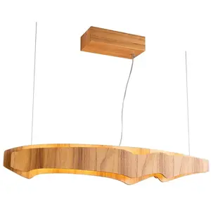 Elstead Lighting Suspension Linéaire à LED Placage de bois naturel, acrylique
