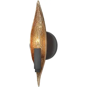 Comparateur de prix : Elstead Hinkley Willow Applique murale Carbon Black avec Deluxe Gold
