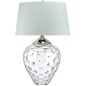 Comparateur de prix : Elstead Lighting Lampe de table Samara Verre transparent,acier,fausse soie, Verre clair