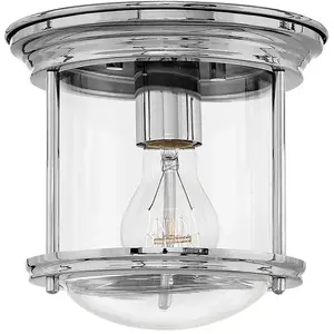 ELSTEAD Lampe de plafond Quintatesse Hadrien E27 40W IP44 Steel, Chrome Verre transparent h: 18,5 cm Ø19.6 cmVendu parreuter
