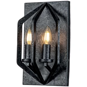 Comparateur de prix : QUOIZEL Applique murale Vanguard, noir ancien, à 2 lampes