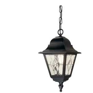 Elstead Norfolk - Lanterne à chaîne pour plafond extérieur à 1 ampoule noire IP43, E27Vendu parluminaire
