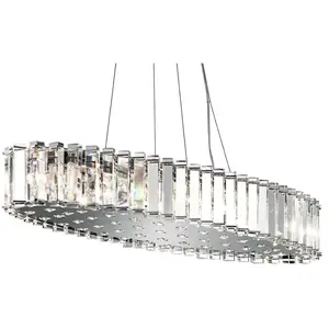 Steady Lighting Elstead crystal skye - luminaire suspendu en cristal à 12 ampoules island bar, chrome pas cher