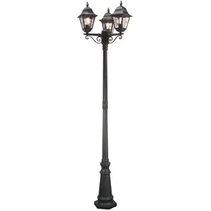 Elstead - Norfolk - Lampadaire extérieur à 3 ampoules noir IP43, E27Vendu parkaufland