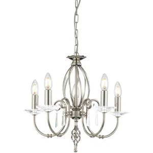 Aegean - Lustre à 5 ampoules au fini nickel poli, E14 - Elstead