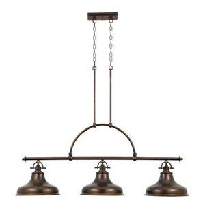 Comparateur de prix : QUOIZEL Suspension Emery style industriel bronze 3 lampes