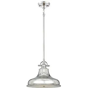 Comparateur de prix : QUOIZEL Emery - Pendentif Dome à 1 Lumière, Argent, E27 - Elstead