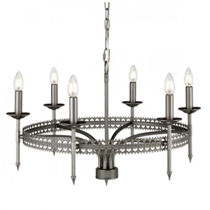 Crown - Lustre à 6 ampoules au fini fer, E14 - ElsteadVendu parluminaire