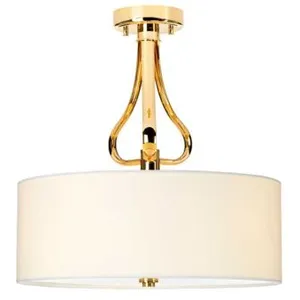 Comparateur de prix : Falmouth - Plafonnier de salle de bain semi-encastré à 3 ampoules Or IP44, G9 - Elstead
